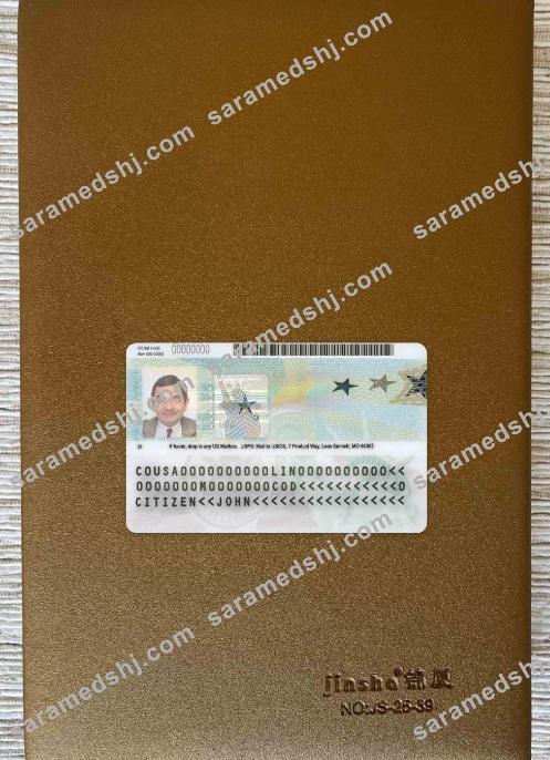 USA green card, permanent resident card (2020 – present) photolook BACK